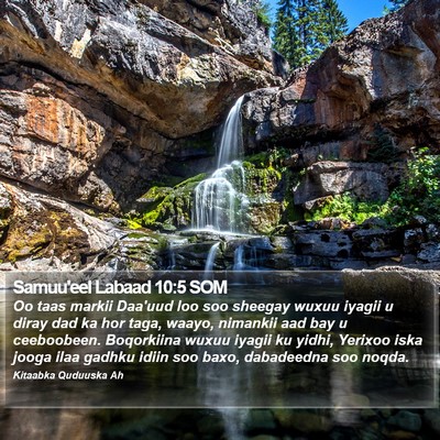 Samuu'eel Labaad 10:5 SOM Bible Verse Image
