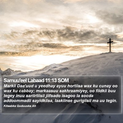 Samuu'eel Labaad 11:13 SOM Bible Verse Image