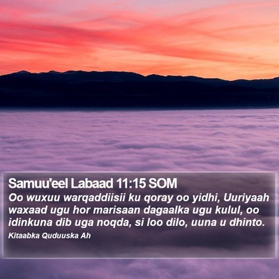 Samuu'eel Labaad 11:15 SOM Bible Verse Image