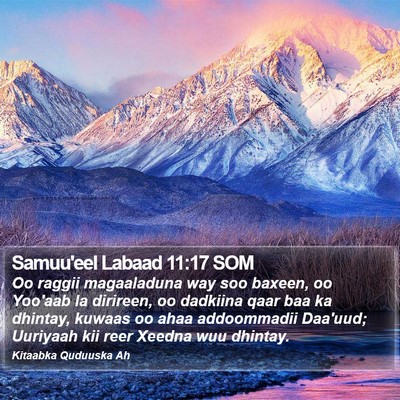 Samuu'eel Labaad 11:17 SOM Bible Verse Image