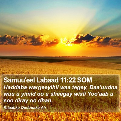Samuu'eel Labaad 11:22 SOM Bible Verse Image