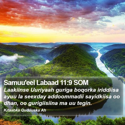 Samuu'eel Labaad 11:9 SOM Bible Verse Image