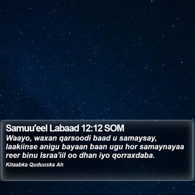 Samuu'eel Labaad 12:12 SOM Bible Verse Image