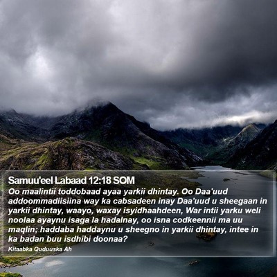 Samuu'eel Labaad 12:18 SOM Bible Verse Image