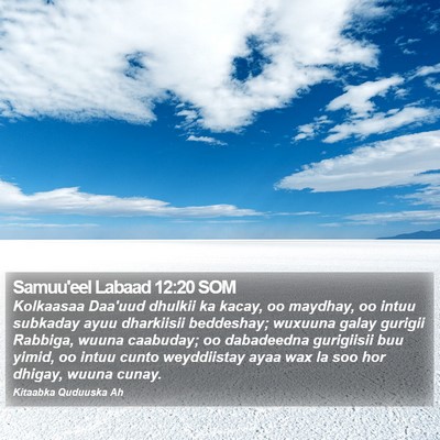 Samuu'eel Labaad 12:20 SOM Bible Verse Image