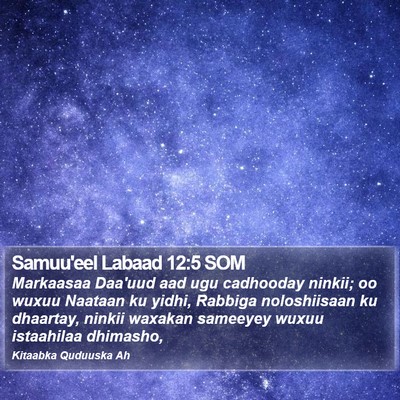 Samuu'eel Labaad 12:5 SOM Bible Verse Image