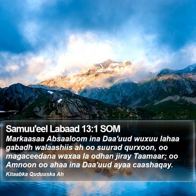 Samuu'eel Labaad 13:1 SOM Bible Verse Image