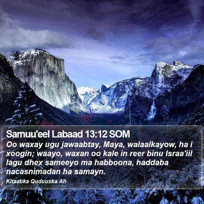 Samuu'eel Labaad 13:12 SOM Bible Verse Image