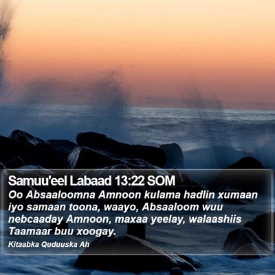 Samuu'eel Labaad 13:22 SOM Bible Verse Image