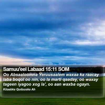 Samuu'eel Labaad 15:11 SOM Bible Verse Image