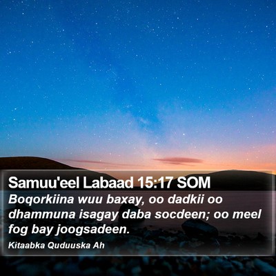 Samuu'eel Labaad 15:17 SOM Bible Verse Image