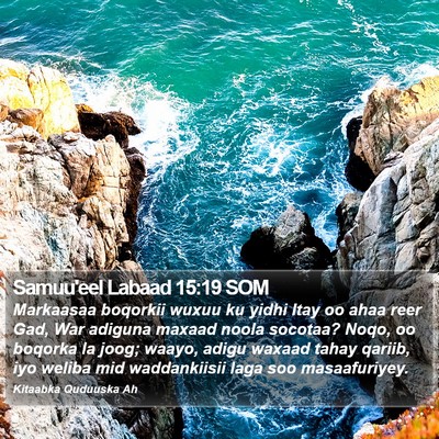 Samuu'eel Labaad 15:19 SOM Bible Verse Image