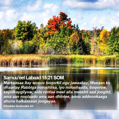 Samuu'eel Labaad 15:21 SOM Bible Verse Image