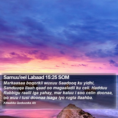 Samuu'eel Labaad 15:25 SOM Bible Verse Image