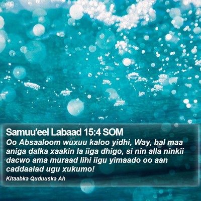 Samuu'eel Labaad 15:4 SOM Bible Verse Image