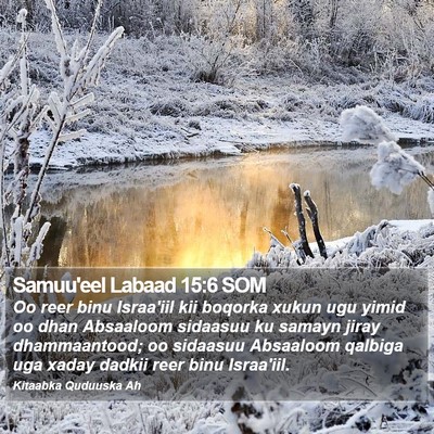 Samuu'eel Labaad 15:6 SOM Bible Verse Image