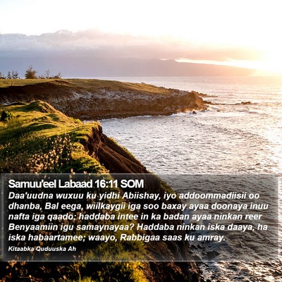 Samuu'eel Labaad 16:11 SOM Bible Verse Image