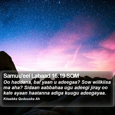 Samuu'eel Labaad 16:19 SOM Bible Verse Image