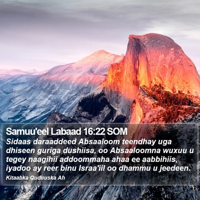 Samuu'eel Labaad 16:22 SOM Bible Verse Image