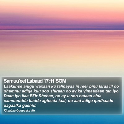 Samuu'eel Labaad 17:11 SOM Bible Verse Image