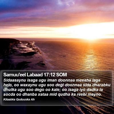 Samuu'eel Labaad 17:12 SOM Bible Verse Image