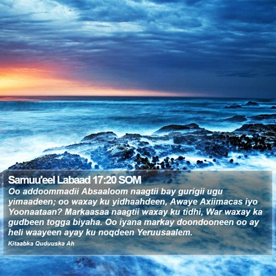 Samuu'eel Labaad 17:20 SOM Bible Verse Image