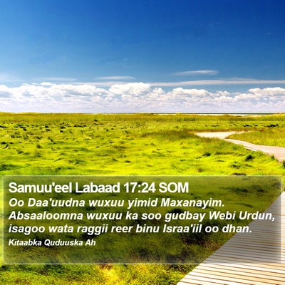 Samuu'eel Labaad 17:24 SOM Bible Verse Image