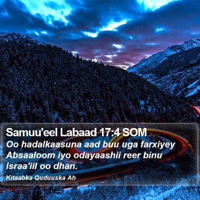 Samuu'eel Labaad 17:4 SOM Bible Verse Image
