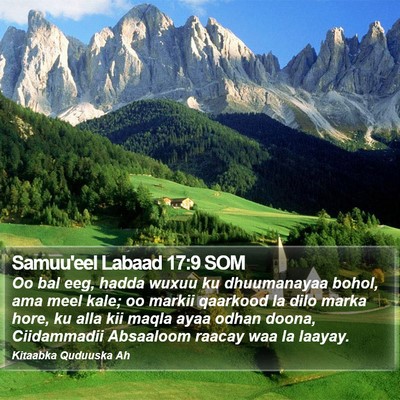 Samuu'eel Labaad 17:9 SOM Bible Verse Image