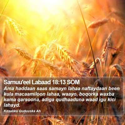 Samuu'eel Labaad 18:13 SOM Bible Verse Image