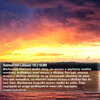 Samuu'eel Labaad 18:2 SOM Bible Verse Image
