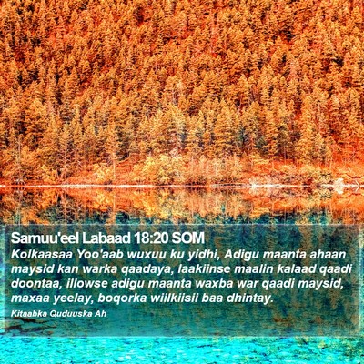 Samuu'eel Labaad 18:20 SOM Bible Verse Image