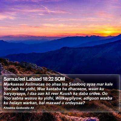 Samuu'eel Labaad 18:22 SOM Bible Verse Image