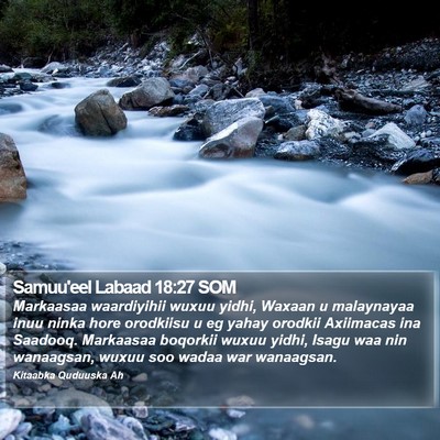 Samuu'eel Labaad 18:27 SOM Bible Verse Image