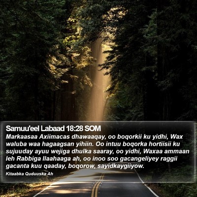 Samuu'eel Labaad 18:28 SOM Bible Verse Image