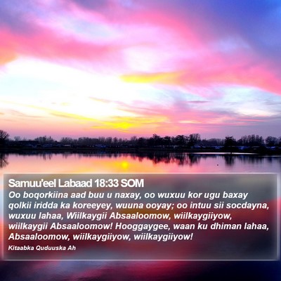 Samuu'eel Labaad 18:33 SOM Bible Verse Image
