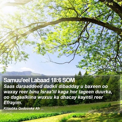 Samuu'eel Labaad 18:6 SOM Bible Verse Image