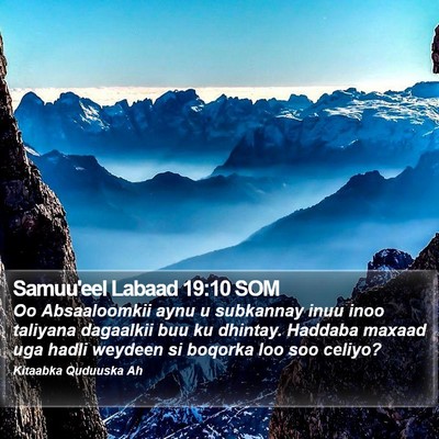 Samuu'eel Labaad 19:10 SOM Bible Verse Image