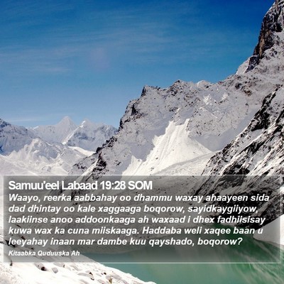 Samuu'eel Labaad 19:28 SOM Bible Verse Image