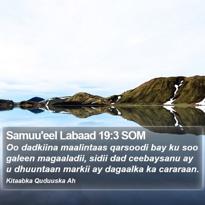 Samuu'eel Labaad 19:3 SOM Bible Verse Image