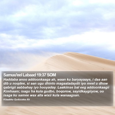 Samuu'eel Labaad 19:37 SOM Bible Verse Image