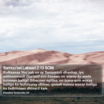 Samuu'eel Labaad 2:13 SOM Bible Verse Image