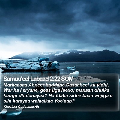 Samuu'eel Labaad 2:22 SOM Bible Verse Image