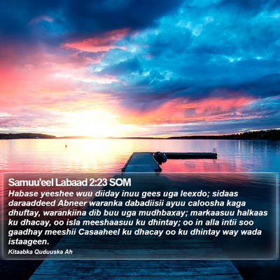 Samuu'eel Labaad 2:23 SOM Bible Verse Image