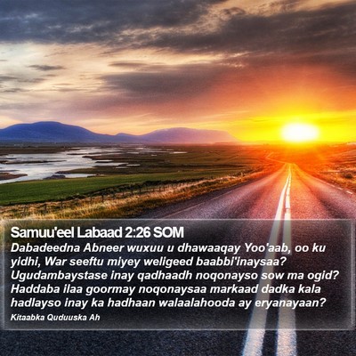 Samuu'eel Labaad 2:26 SOM Bible Verse Image