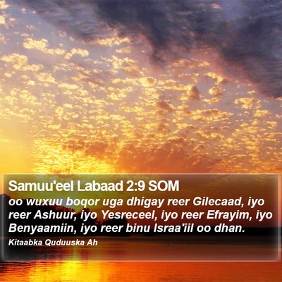 Samuu'eel Labaad 2:9 SOM Bible Verse Image