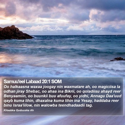 Samuu'eel Labaad 20:1 SOM Bible Verse Image