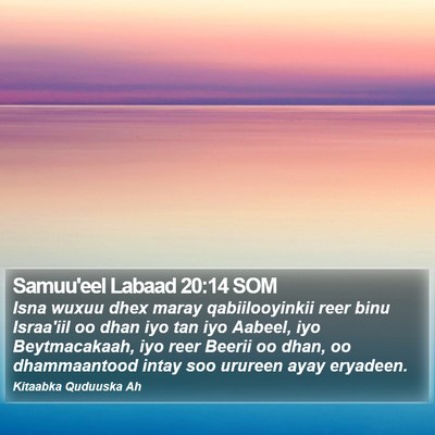 Samuu'eel Labaad 20:14 SOM Bible Verse Image