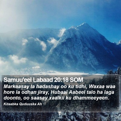 Samuu'eel Labaad 20:18 SOM Bible Verse Image