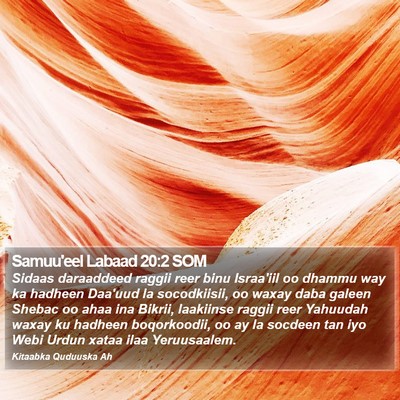 Samuu'eel Labaad 20:2 SOM Bible Verse Image
